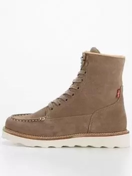 Image of Levis Darrow Suede Lace Up Boot - Taupe, Brown, Size 7, Women