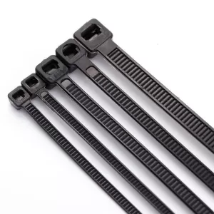 image of Evo Labs 100 Pack of 200 x 4.4mm Black Retail Packaged Cable Ties