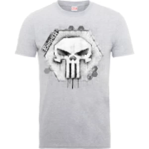 Image of Marvel The Punisher Skull Badge Mens Grey T-Shirt - XXL