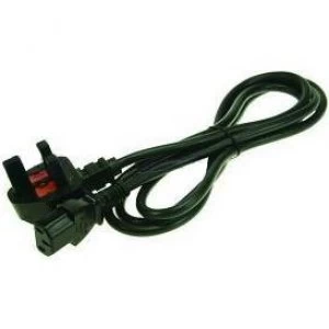 image of 2-Power IEC C13 Lead with UK Plug Black C13 coupler