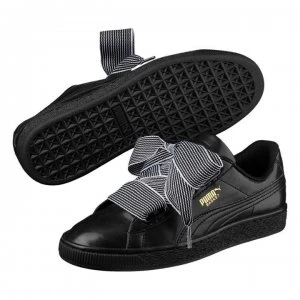 Image of Puma Basket Heart Trainers - Black