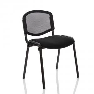 image of Trexus ISO Stacking Chair Without Arms Mesh Back Black Fabric Black