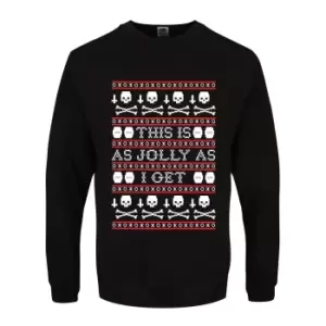 image of Grindstore Mens This Is As Jolly As I Get Christmas Jumper (3XL) (Black)