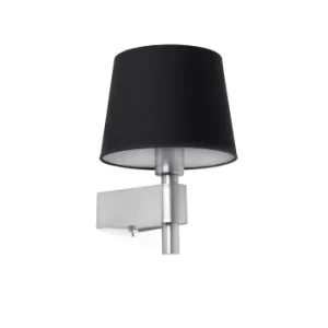 Room 1 Light Indoor Wall Lamp Black, Satin Nickel, E27