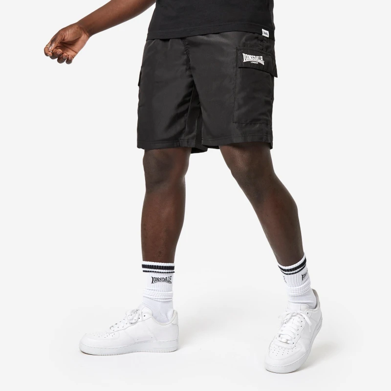 Image of Lonsdale Cargo Shorts Mens - Black XS