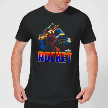 Image of Avengers Rocket Mens T-Shirt - Black - 3XL - Black