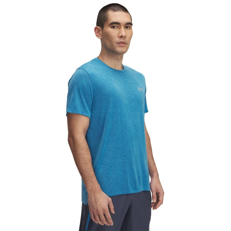 Image of Under Armour Armour Launch Camo Short-sleeve Running Top - Blue Blue L