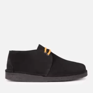 Image of Clarks Originals Mens Desert Trek Suede Shoes - Black - UK 11