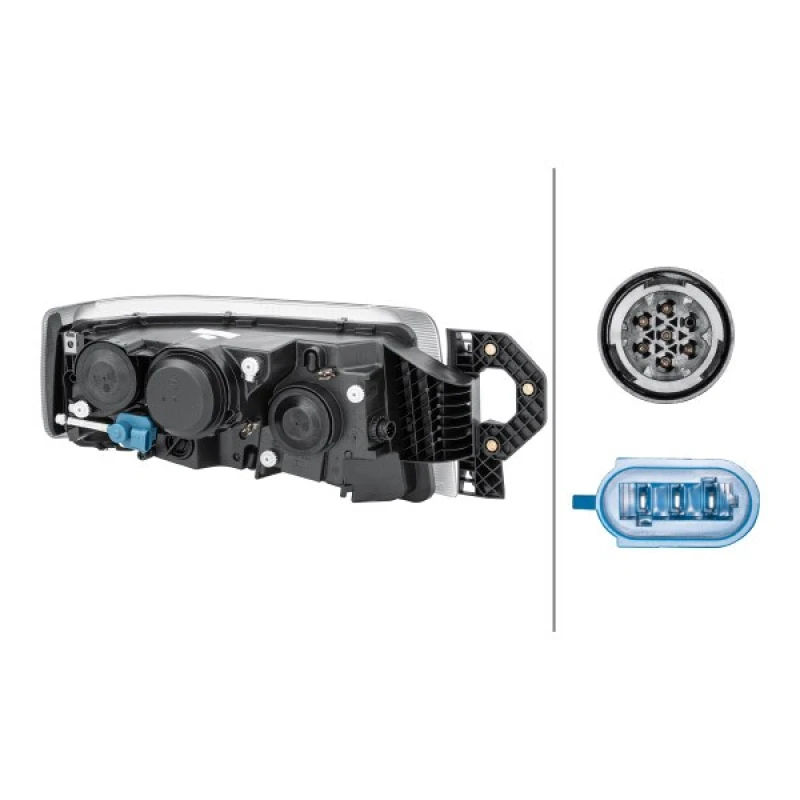 Image of HELLA 1EL 011 171-251 Headlights H15, Left, with bulbs, Halogen Headlight (259)