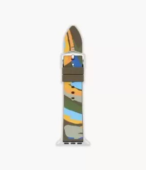 Image of Fossil Men 42/44mm Tri-Tone Silicone Band for Apple Watch