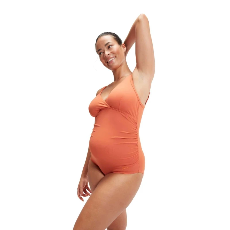 Image of Speedo V-Neck Maternity U-Back Swimsuit Orange female 14