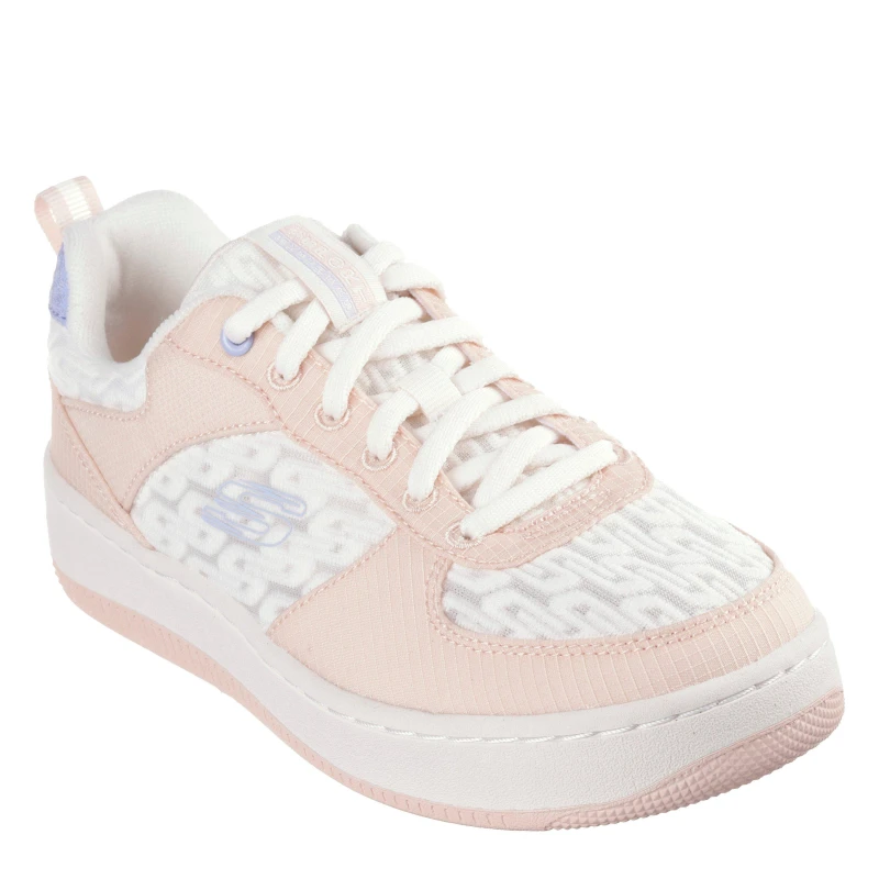 Image of Skechers Womens Sprtcourt92 Classic Low-Top Trainers Off White/Pink female 2 (35)