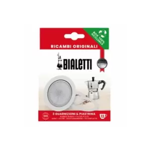 image of Bialetti - Gaskets and filter plate for alum. 12 cup moka pots