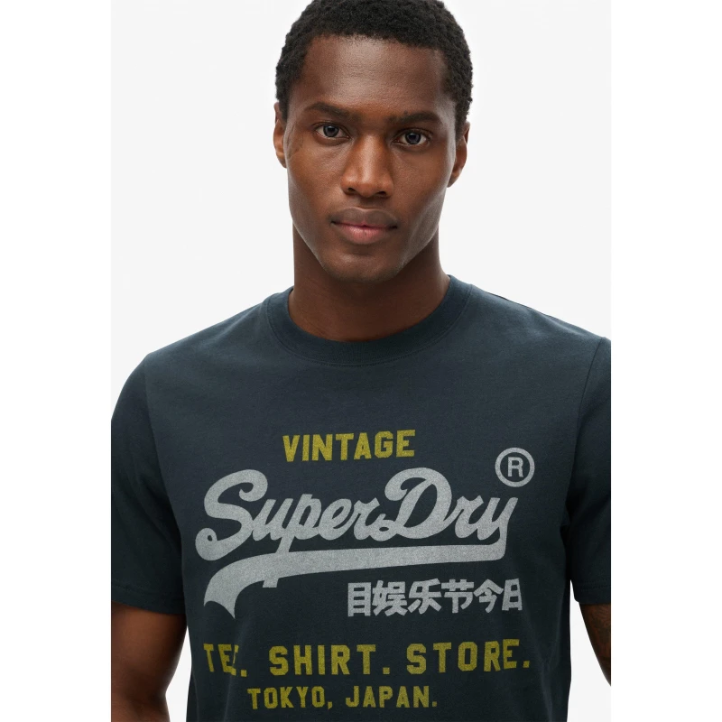 Image of Superdry Vintage Logo Heritage Relaxed T-Shirt Eclipse Navy M