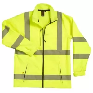 Warrior Unisex Adult Hi-Vis Softshell Coat (L) (Fluorescent Yellow) - Fluorescent Yellow