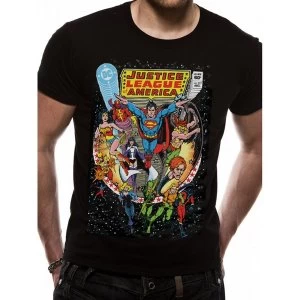 image of Justice League Comics - Comic Cover Mens Small T-Shirt - Black