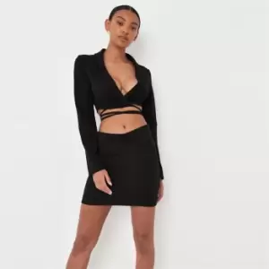 Missguided Tailored V Front Mini Skirt - Black