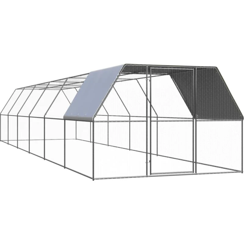 Image of VIDAXL Outdoor Chicken Cage 3x12x2 m Galvanised Steel Vidaxl 8720286764763