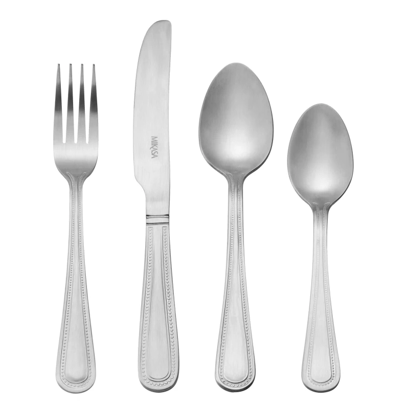 Image of Mikasa Portobello Stainless Steel Silver Gift Boxed 16 Piece Cutlery Set Silver