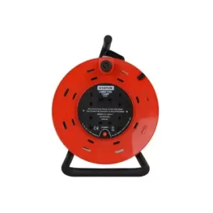 Image of STATUS 4 Way Open Frame Cable Reel - Red - 25m - S25M13ACR2