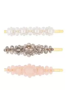 image of Mood Two Tone Bright Faceted Bead Slides - Pack of 3, Multi, Women