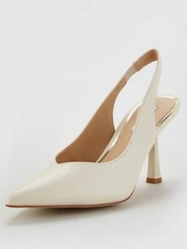 image of OFFICE Morticia Heeled Shoe - Off White, Size 3, Women