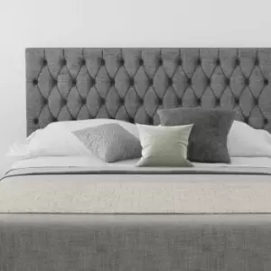 Image of Aspire - Monroe Upholstered Headboard, Firenza Velour, Charcoal - Headboard 60cm Size Small Double (120x190)