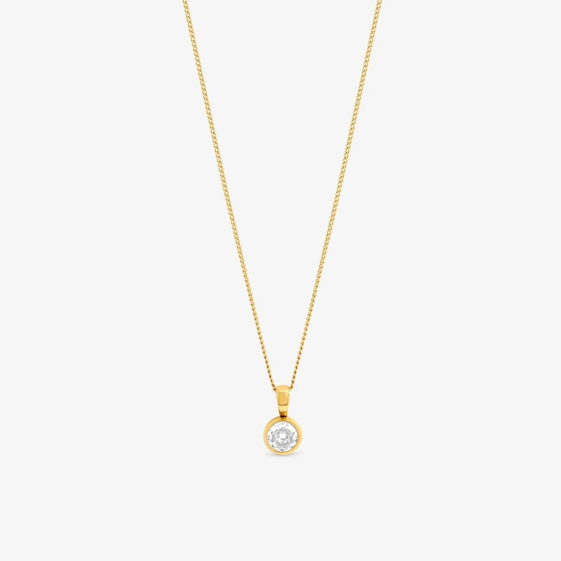 Image of Jon Richard Waterproof Gold Plated Crystal Besel Pendant Gold female One Size
