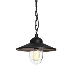 Image of Outdoor IP44 1 Bulb Chain Lantern Black LED E27 60W Bulb Light Fitting