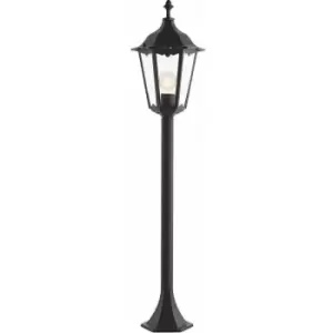 image of Loops - Outdoor Lamp Post Lantern Bollard Light Matt Black & Glass 1m Tall Garden led