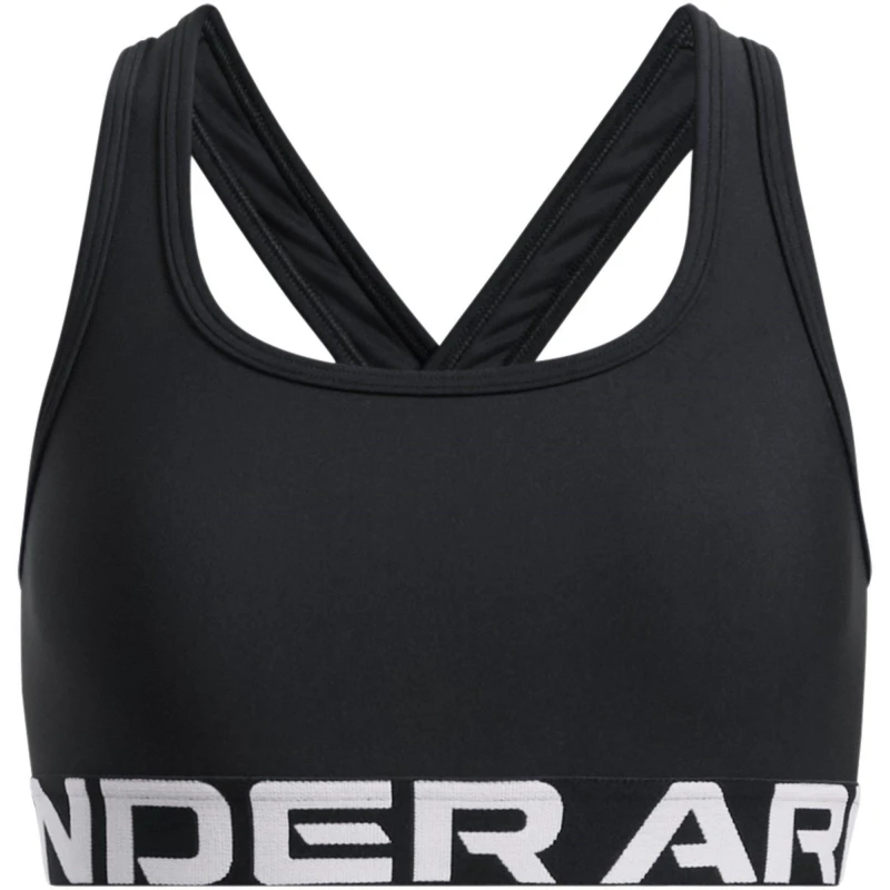 Image of Under Armour UA Crossback Sports Bra Girls Black/White female 9 -10 Years (M)