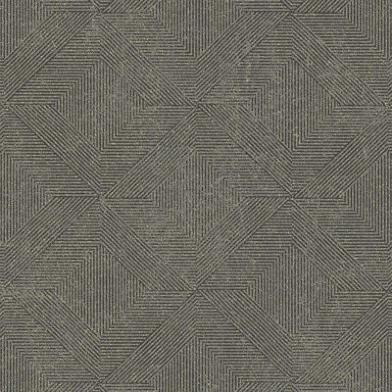 Image of Grandeco Danillo Soft Geometric Pattern Metallic Blown Vinyl Wallpaper, Charcoal Black