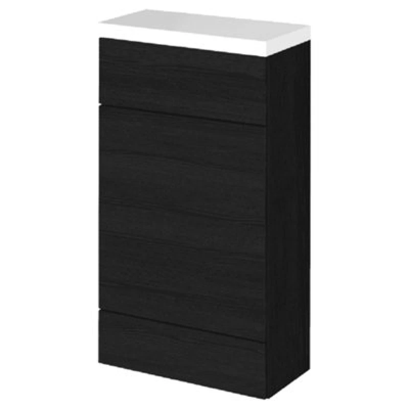Image of Hudson Reed Fusion 500mm Back To Wall Wc Unit & Top, Slim 260mm Charcoal Gloss, Ready-Assembled, 5 Year Guarantee