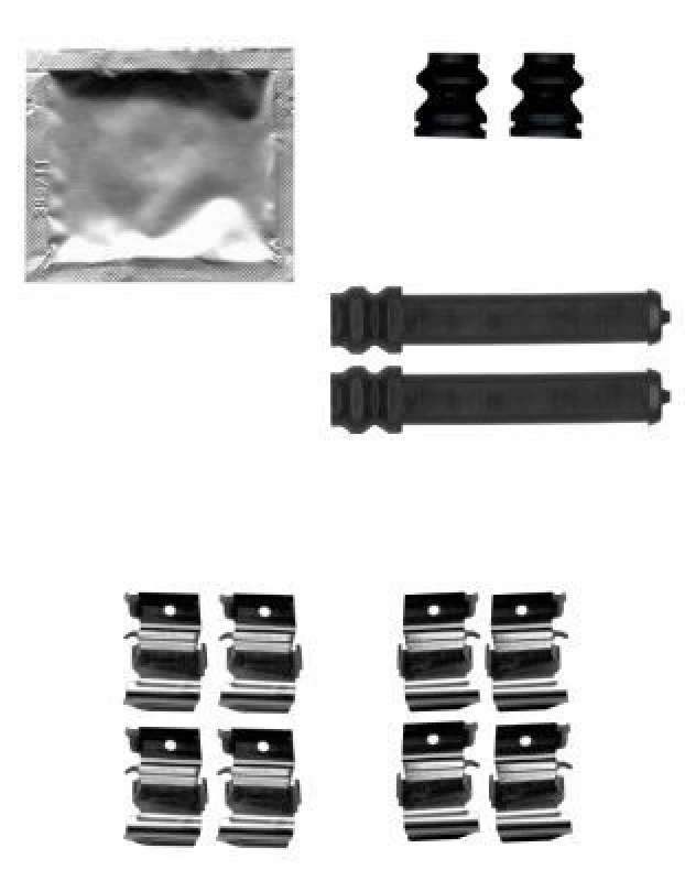 Image of HELLA Brake pad fitting kit HELLA 8DZ 355 205-251