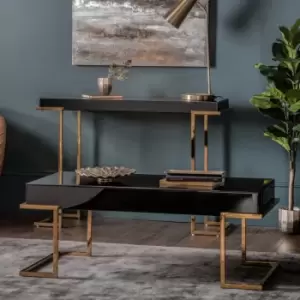 Image of Gallery Direct Delray Black Mirrored Coffee Table