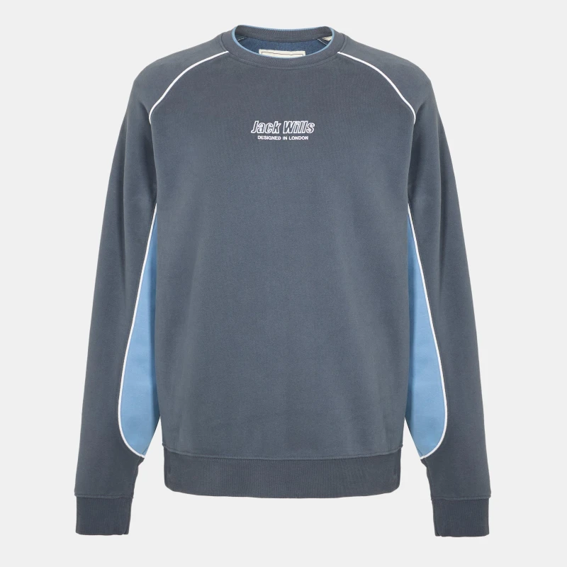 Image of Jack Wills Mens JW Retro Sport Crew Sweatshirt Night Sky male XL