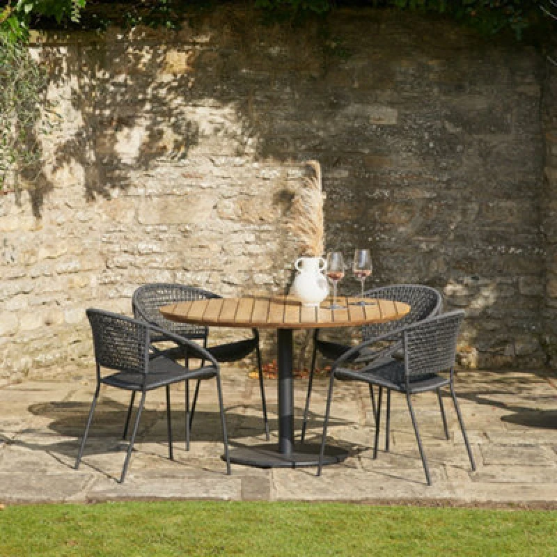 Image of Pacific Lifestyle Dakota Black Outdoor 4 Seater Dining Set, Black 18-K-015-BK