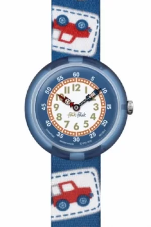 image of Childrens Flik Flak Camping Badge Blue Watch FBNP094