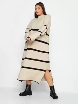 Image of Yours Yours Wide Stripe Dress - Black, Size 14-16, Women