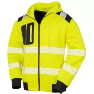 Image of Result Genuine Recycled Unisex Adult Robust Safety Full Zip Hoodie (3XL) (Fluorescent Yellow) - Fluorescent Yellow