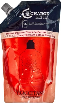 image of L'Occitane Cherry Blossom Bath & Shower Gel Refill 500ml