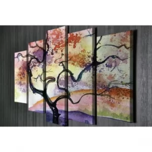 Image of BC98 Multicolor Decorative Canvas Painting (5 Pieces)