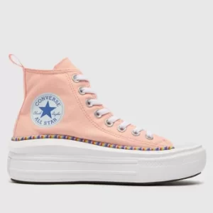 image of Converse Pale Pink Hi Move Friend Trainers Youth