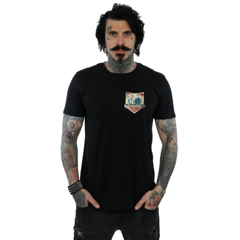Image of Supernatural Supernatural Men Winchester Breast Print T-Shirt in Black Size: Small Black S Male 5057972339183