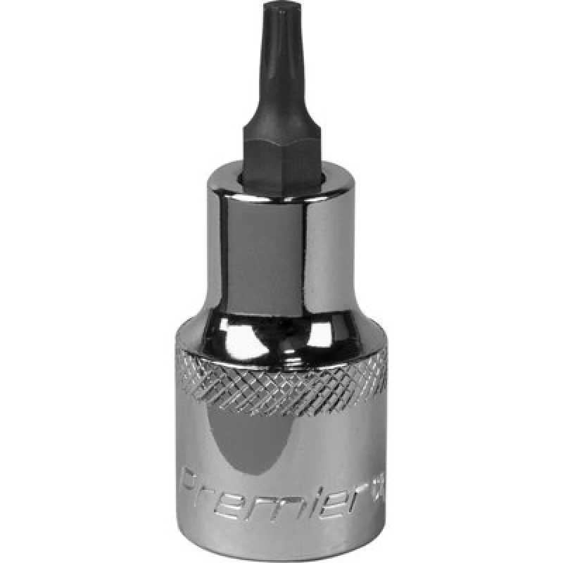 Image of Loops T25 TRX Star Socket Bit - 1/2" Square Drive - PREMIUM S2 Steel Head Knurled Grip Metallics