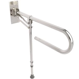 Image of Croydex Stainless Steel Fold Away Hand Rail with Leg