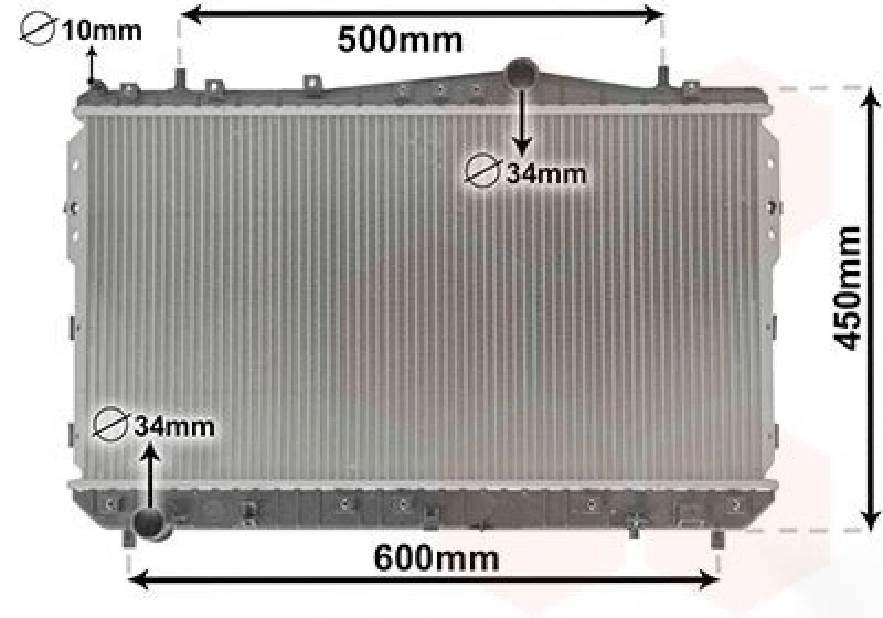 Image of VAN WEZEL Engine radiator VAN WEZEL 81002073