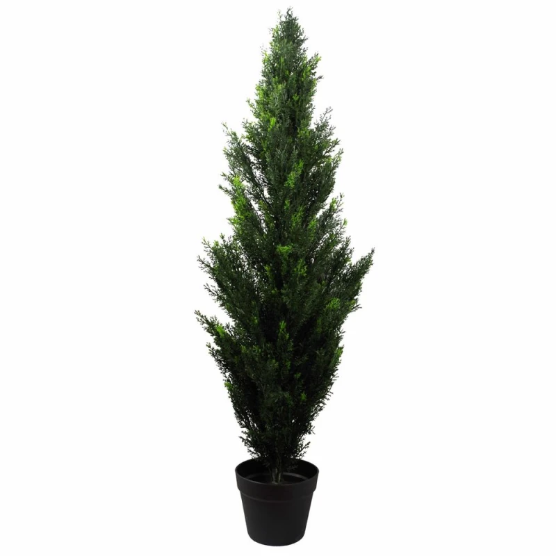 Image of Leaf UV Cedar Tree: 120cm, 756 Leaves - Realistic Artificial Tree, Indoor/Outdoor Use