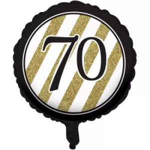 image of 70th Foil Balloon Black & Gold