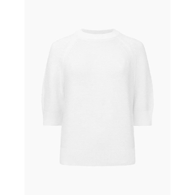 Image of French Connection Womens Lily Mozart Crew Neck Jumper Summer White female 8 (XS)